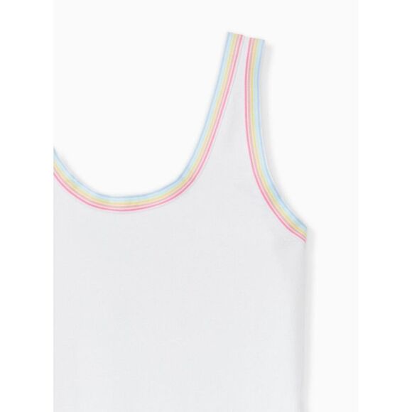 Torrid Bright White Foxy Scoop Neck Ribbed Ringer Bodysuit 2X 18/20 NWT - Picture 8 of 9